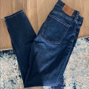 J.Crew 9” Tooth-Pick High Rise Dark Wash Denim Skinny Jeans | 28